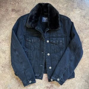 Abercrombie and Fitch Sherpa lined denim jacket